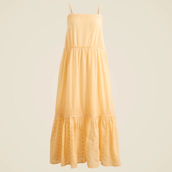 New JCREW Size P S PS Petite Sorrento Dress Cotton Voile Banana Cream $198 CL066 - Picture 2 of 6